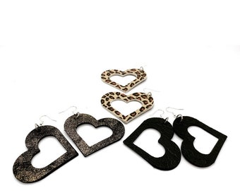 hoop earrings statement heart earrings faux leather lightweight stylish. choose from dozens of styles.