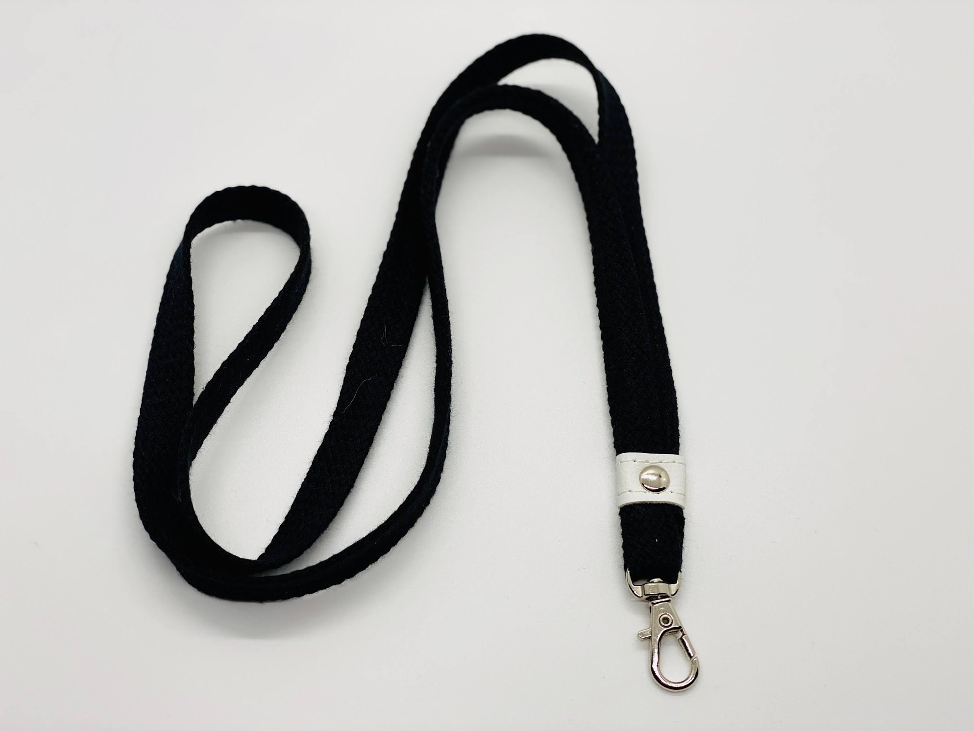 Lanyard ID badge holder. flat cord rope with accent faux Etsy