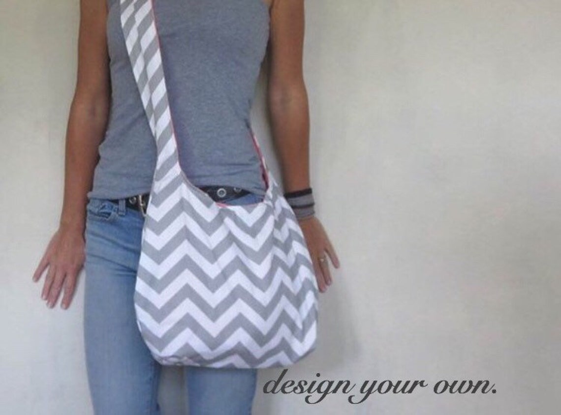 Hobo bag. large cross body bag. Design your own purse. Three Etsy