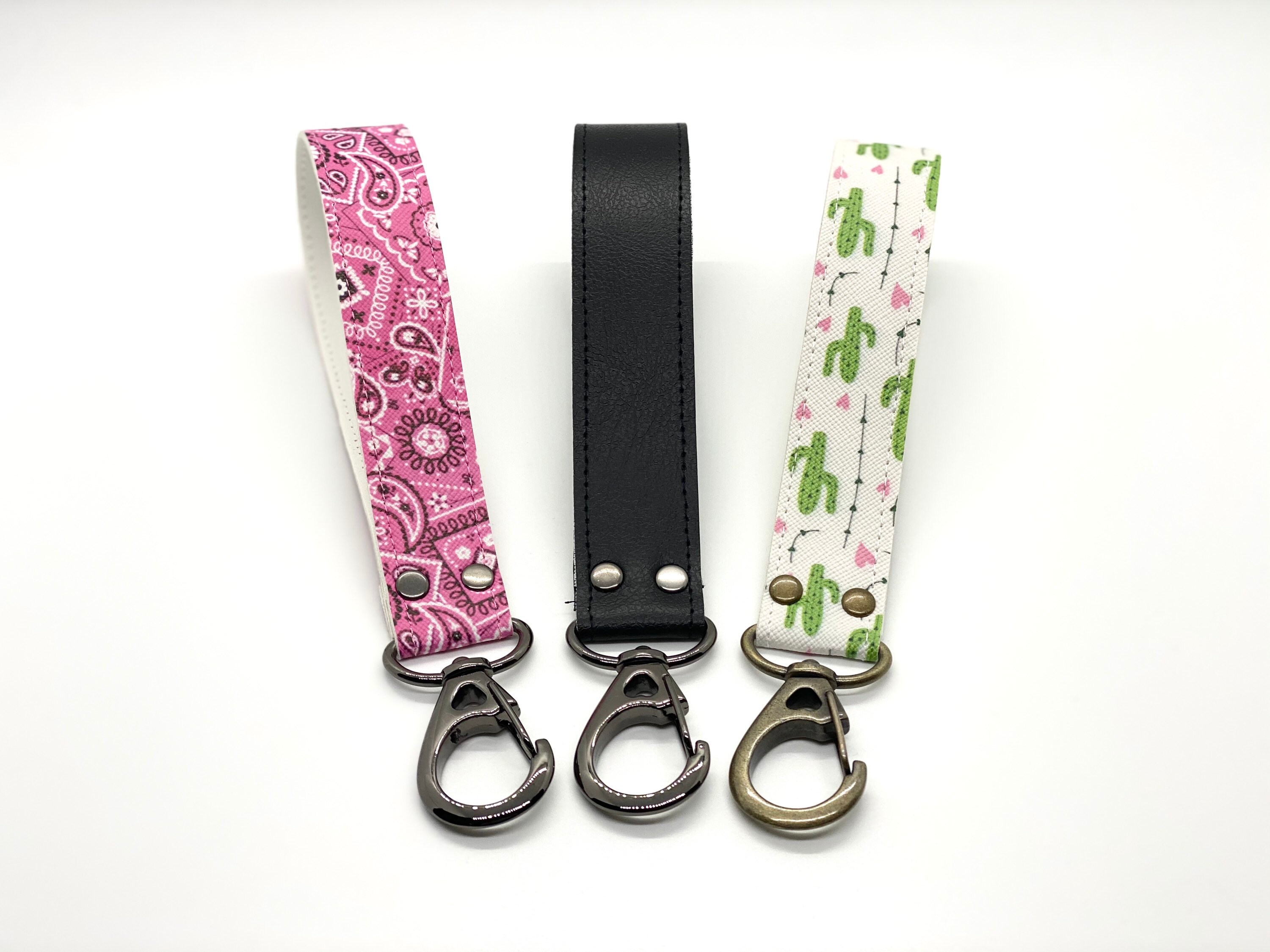 Keychain wristlet leather strap. purse strap. dozens of colors Etsy