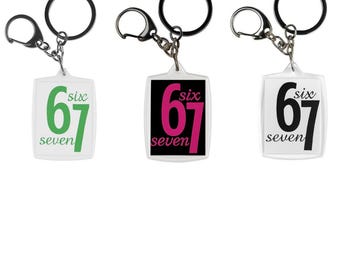 67 keychain six seven trend. color choices.