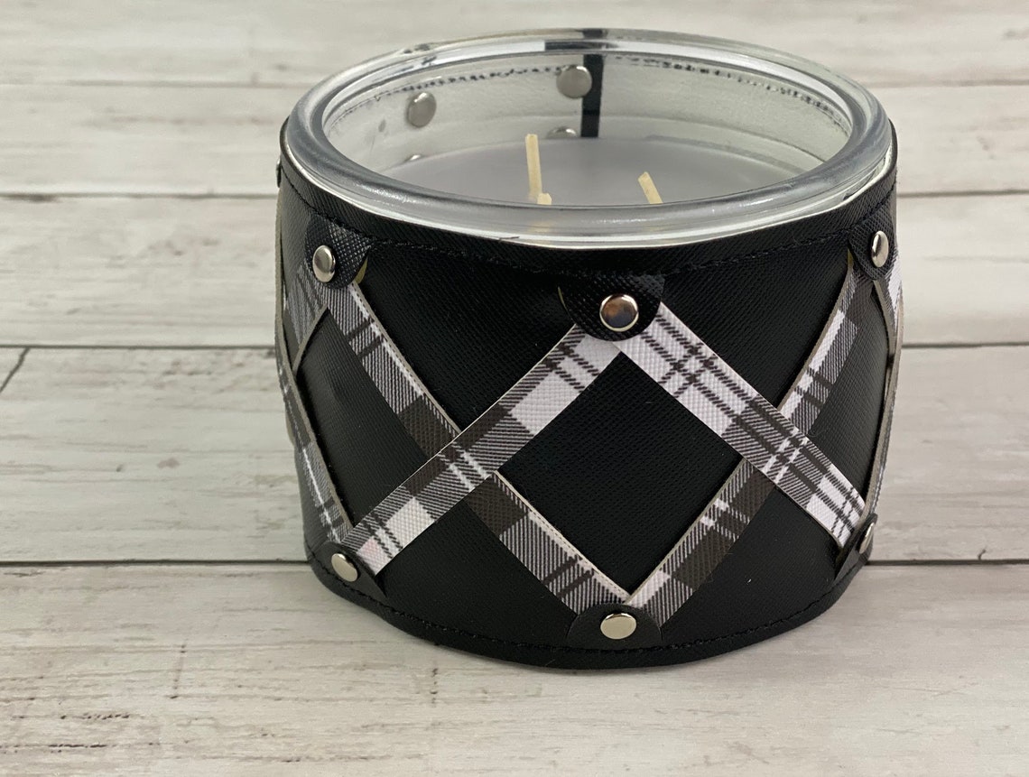 Leather jar cover candle sleeve. add style to your jar candle Etsy