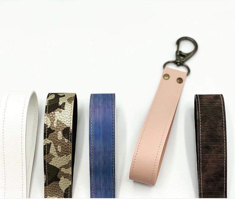 Keychain wristlet leather strap. purse strap. dozens of colors Etsy
