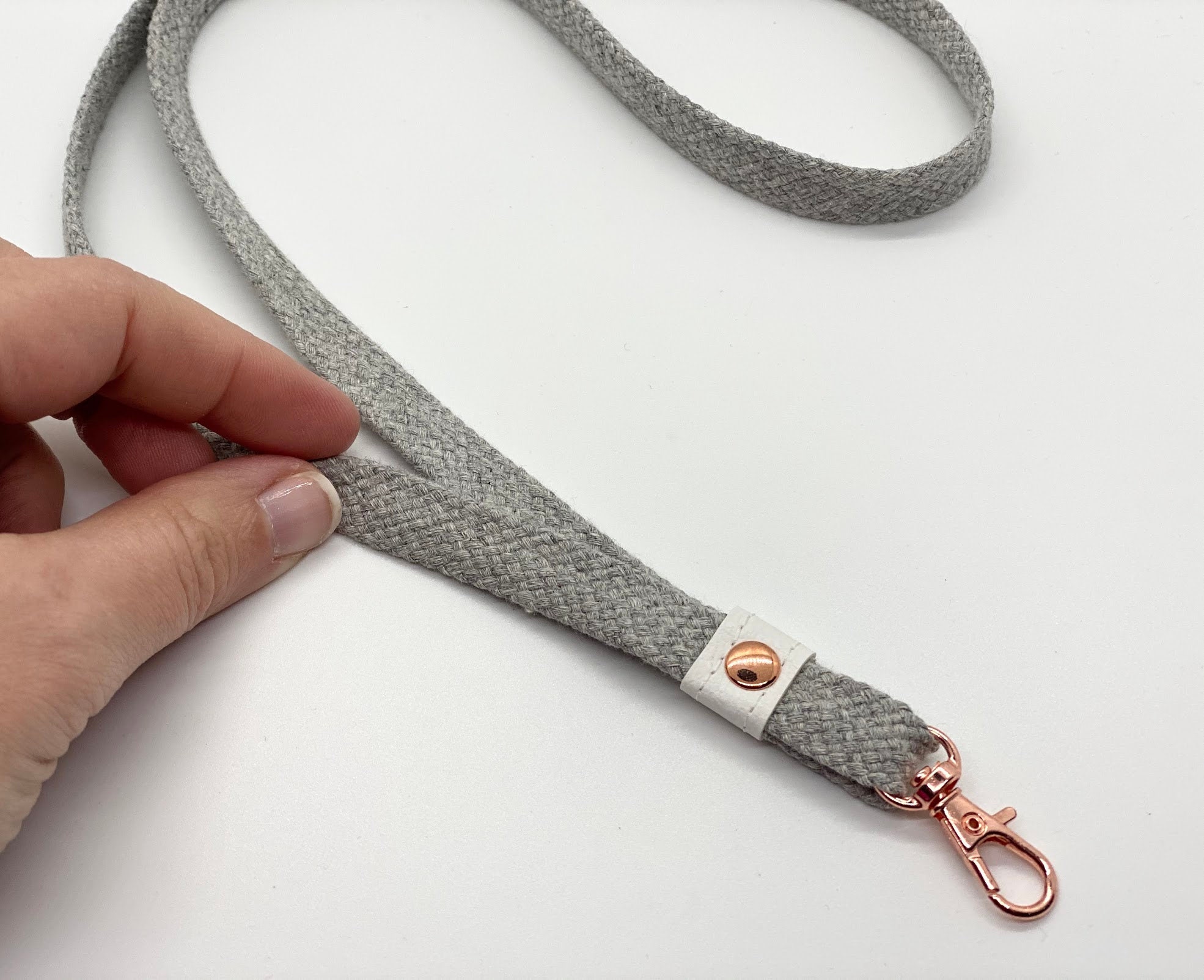 Lanyard ID badge holder. flat cord rope with accent faux Etsy