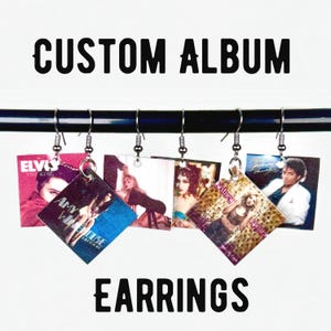 Custom Album Earrings | Music Vinyl Dangle Earrings | Handmade Music Earrings | Cool Fun Earrings | Creative Gift | Novelty Drop Earrings |