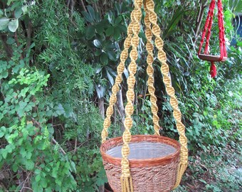 Gold 40 Inch No Beads Macrame Plant Hanger