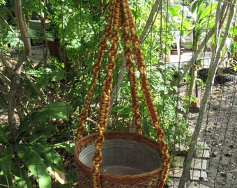 Gold Rust 39 1/2 Inch No Beads Macrame Plant Hanger