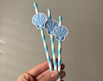 Last Toast on the Coast Party Straws | Beach Bachelorette Decor | Disposable Straws