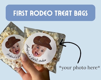 First Rodeo Treat Bags | Personalized Stickers | 4x6in Party Favors