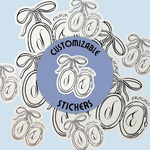Custom Locket Wedding Stickers | Initials | Party Favors