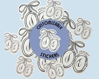 Custom Locket Wedding Stickers | Initials | Party Favors