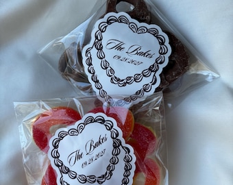 Personalized Wedding Treat Bags | Clear Favor Bags with Custom Stickers