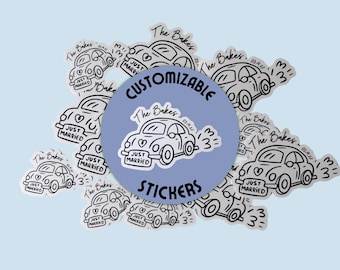 Custom Just Married Car Stickers | Personalized Wedding Date Favors