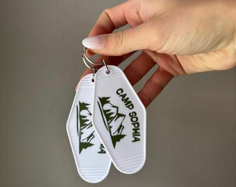 Personalized Camp Bachelorette Keychain | Mountain Bach Party Favor