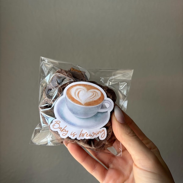 Baby is Brewing Favor | Coffee Theme Baby Shower, Treat Bags & Stickers