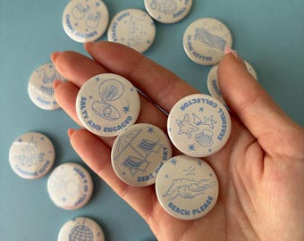 Last Toast on the Coast Bachelorette Pins | Beach Bach Party Buttons | Coastal Bride Tribe Favors
