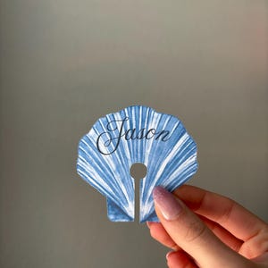 Shell Wine Glass Name Tags | Coastal Place Cards | Personalized Party Decor