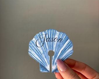 Shell Wine Glass Name Tags | Coastal Place Cards | Personalized Party Decor
