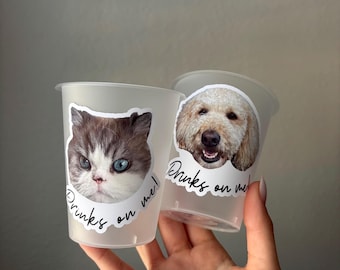 Personalized Pet Portrait Party Cups | Bachelorette, Wedding