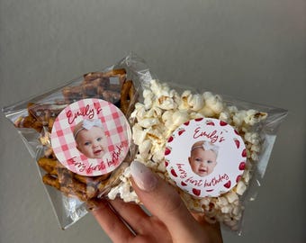 Bolsas de regalo de fresa para el primer cumpleaños / Recuerdos de fiesta personalizados