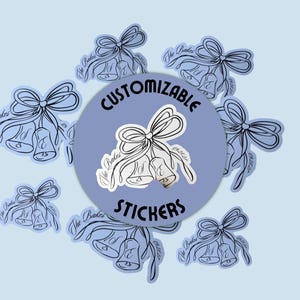 Custom Wedding Bells Stickers | Personalized Initials | Party Favors