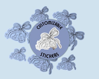 Custom Wedding Bells Stickers | Personalized Initials | Party Favors