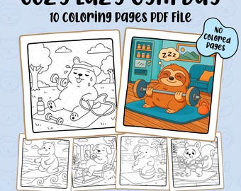 Cozy Color Pages - Digital Coloring Book for Children & Adults, 10 Easy and Funny Coloring Sheets, Relaxing Hygge and Nature Coloring Pages