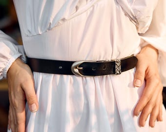 Black Genuine Leather Belt, Classic Leather Belt, Leather Waist Belt, Dress  Leather Belt, Vintage Style Leather Belt, Handmade Leather Belt - Etsy