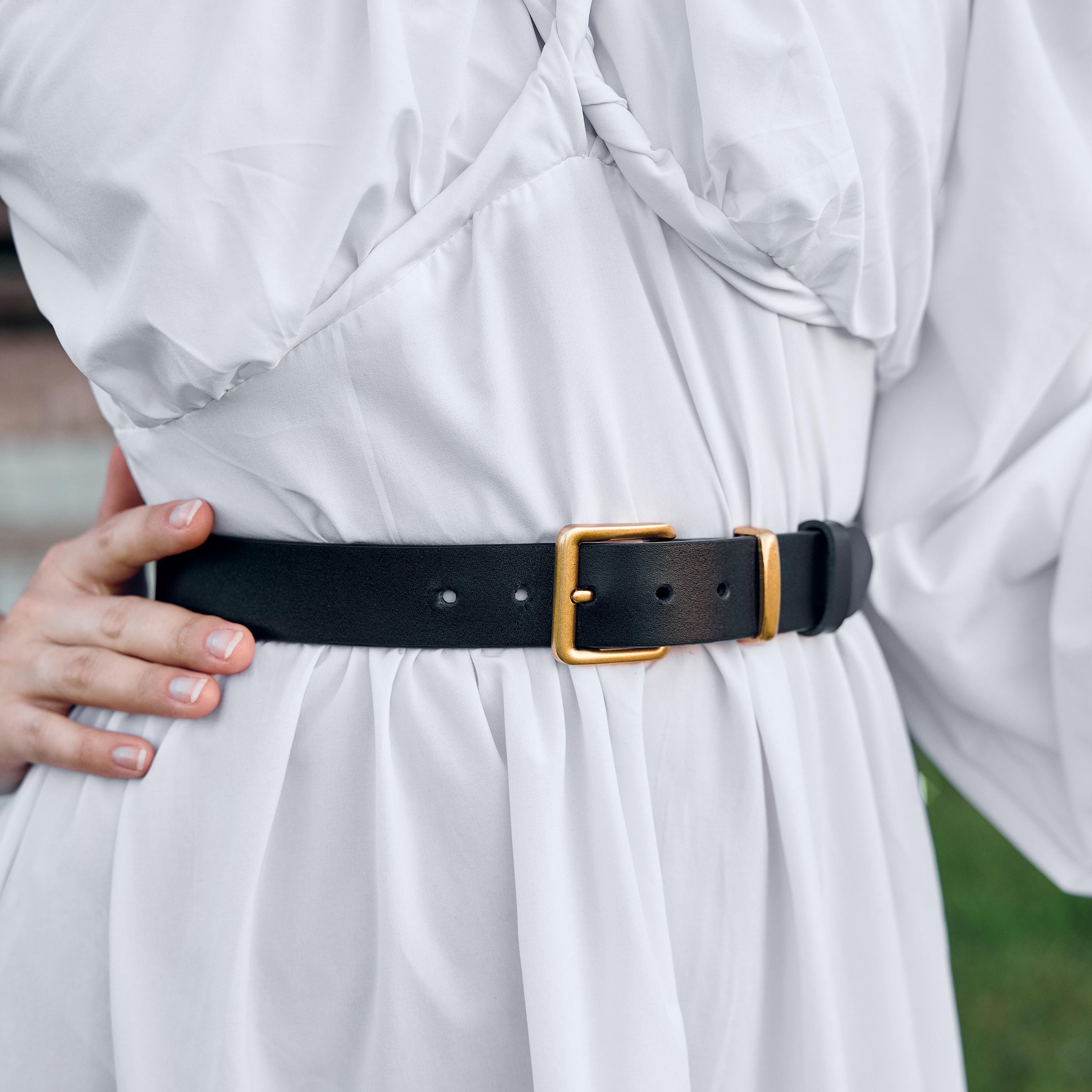 1888 Women Leather Belt With Gold Buckle Fashion Ladies Waist Gold Buckle Belt Women, 80s Style Belt, Leather Waist Belt  main image 2