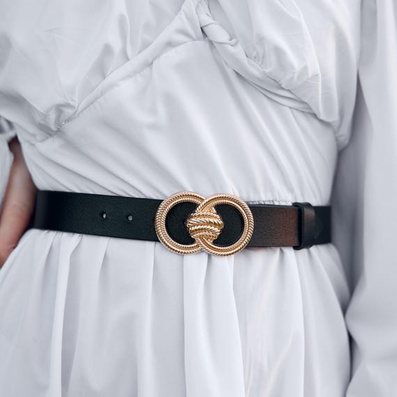 Double Ring Buckle Belt, Statement Leather Belt,leather  display picture 1