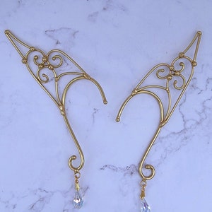 Pair of Filigree Elf Ear with Crystal