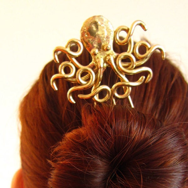 Octopus Hair Fork in Bronze