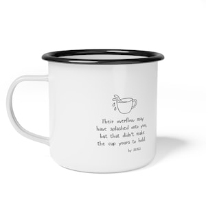Enamel Camp Cup: Whimsical Quote, Outdoor Adventure Mug