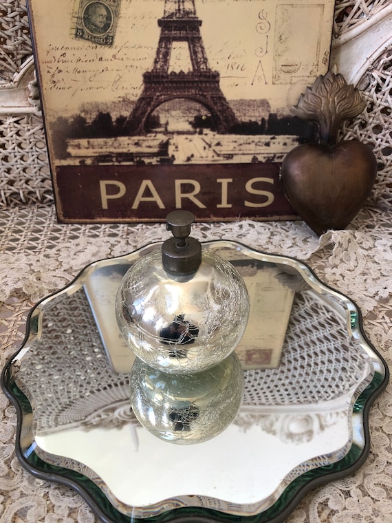 Vintage Shabby Mercury Glass Style Crackle Perfum… - image 6