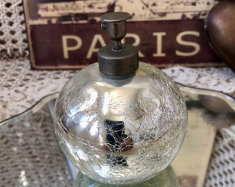 Vintage Shabby Mercury Glass Style Crackle Perfume Bottle Chic