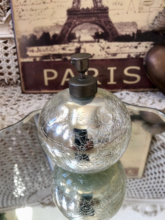 Vintage Shabby Mercury Glass Style Crackle Perfum… - image 1