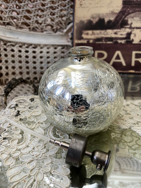 Vintage Shabby Mercury Glass Style Crackle Perfum… - image 5