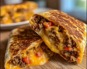 Ricetta del burrito con manzo e formaggio: filante, croccante e ricco di sapore.