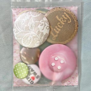 Mixed Button Pack Handmade 2.25 Inch Buttons Retro Style Pins