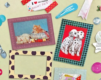 Marcos de fotos con imán para refrigerador (foto de 4 x 6 pulgadas)