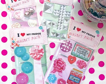 Imanes pequeños para la nevera para decorar la cocina - Pack de imanes decorativos hechos a mano