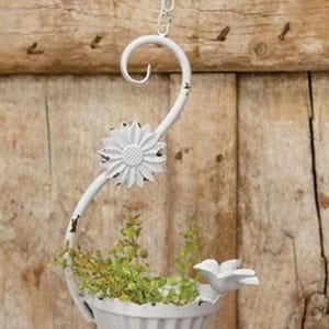Shabby Chic Ornate Hanging Metal Bird Feeder, New