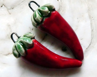 Ceramic Chilli Earring Charms