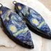 Ceramic Vin Gogh Decal Earring Drops
