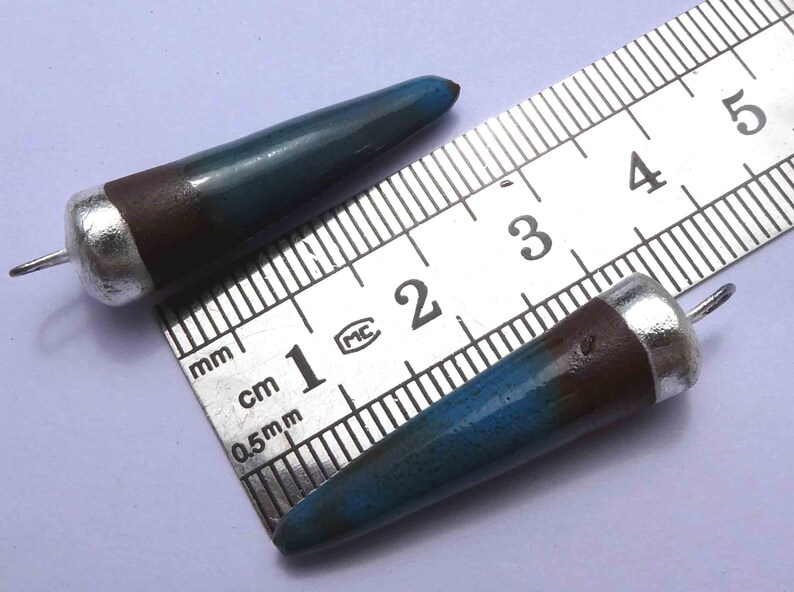 Fine Silver and Navajo Turquoise Terracotta Spikes Earring Charms