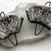 Ceramic Vintage Medium Fan Decal Earring Connectors #2