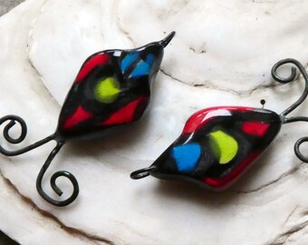 Ceramic Wilson's Bird of Paradise Earring Dangles