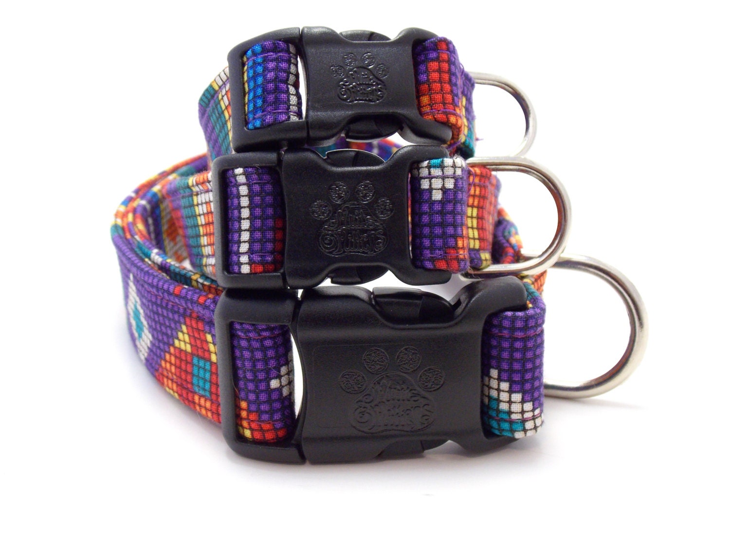 Southwest Dog Collar the Vizsla Purple Dog Collar Aztec Dog Etsy