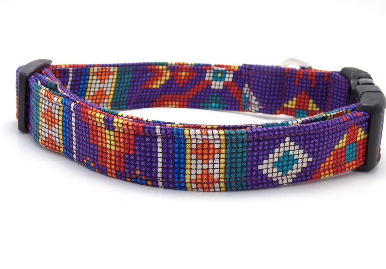 Southwest Dog Collar the Vizsla Purple Dog Collar Aztec Dog Etsy