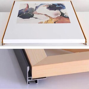 DIY Aluminum Floating Frame +Stretch wood frame for Thick Art, 0.7-1.28IN (2.26-3.26CM)  Depth
